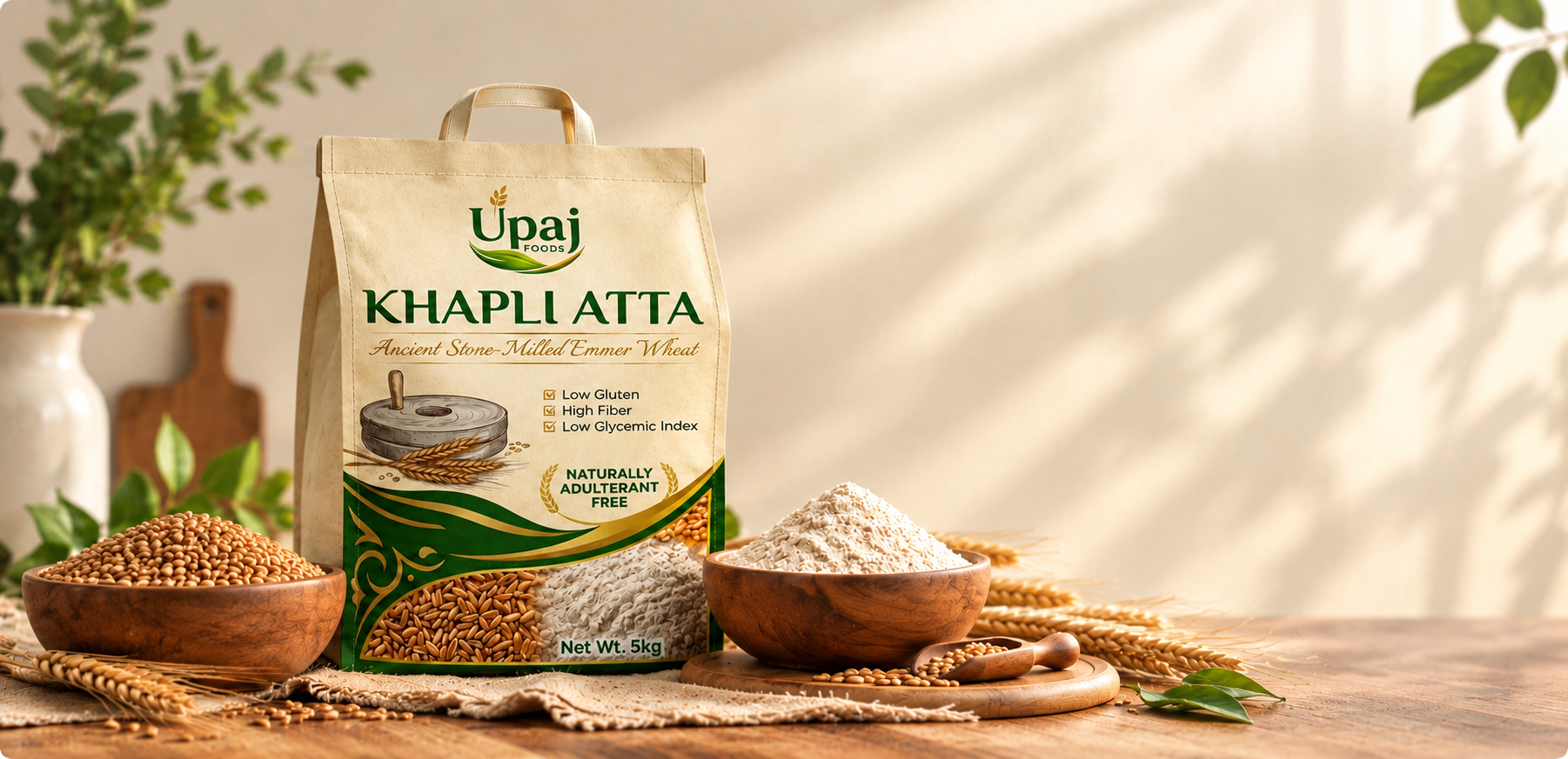 A2 Cow ghee Manufacturing Company in Delhi - Upaj Food Khapli Atta